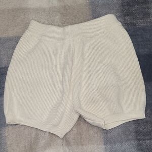 Women's Cream Knit Shorts